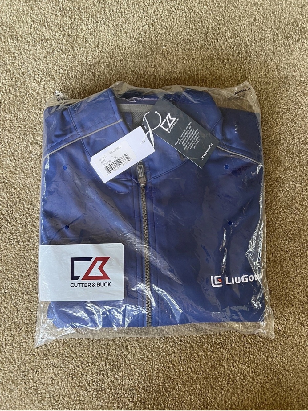 LiuGong Cutter & Buck Zippered Jacket - Size Large